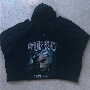 tupac cropped hoddie